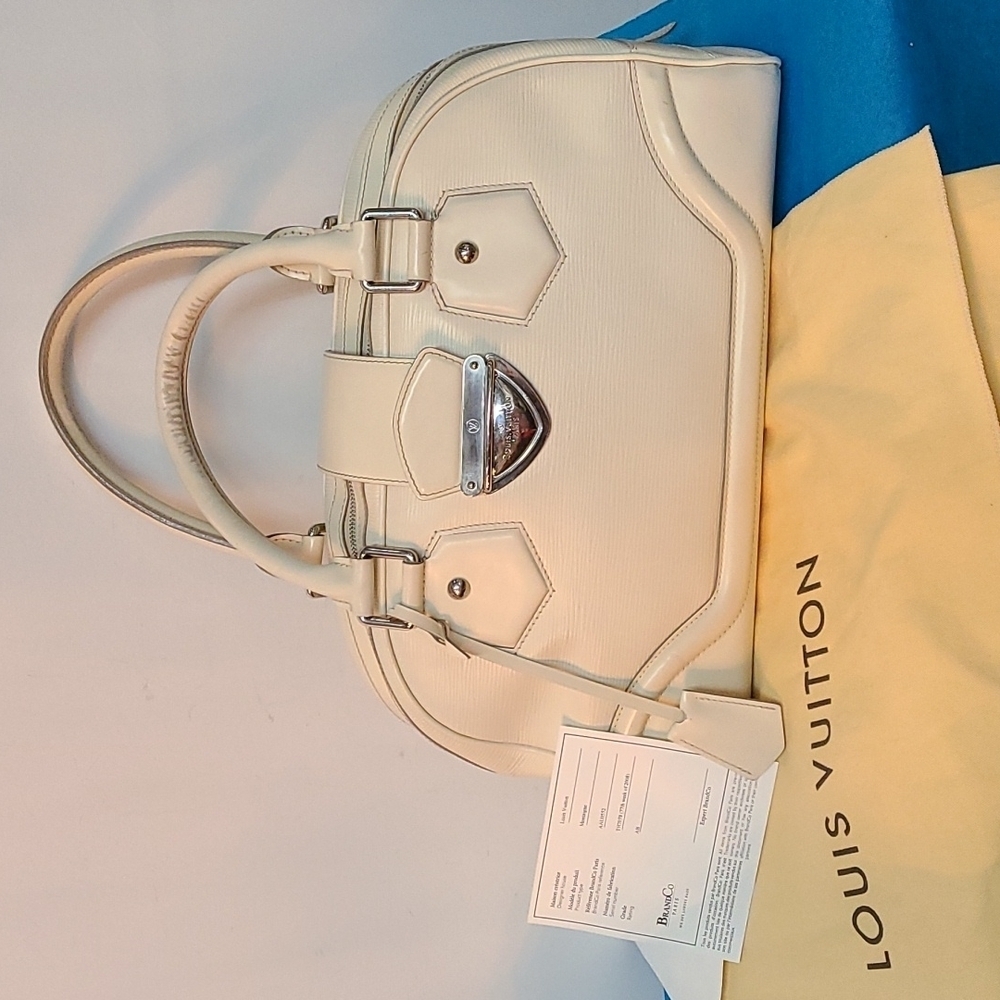 Louis Vuitton Bowling Montaigne Ivory Epi Leather Handbag
